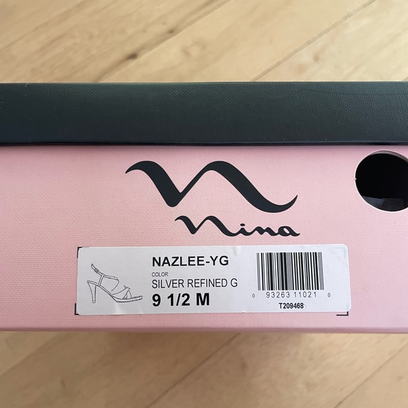 Nina Silver Sparkle Low Heel Evening Shoes - Picture 11 of 11